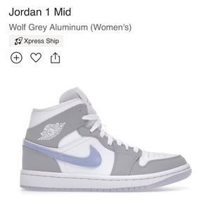 Jordan 1 Mid Wolf Grey Aluminum (Women’s)